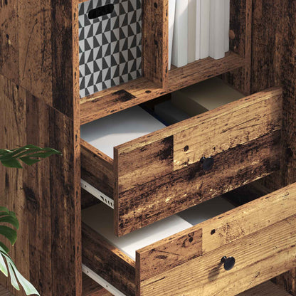 vidaXL Highboard with Drawer Old Wood 45.5 x 34 x 127 cm