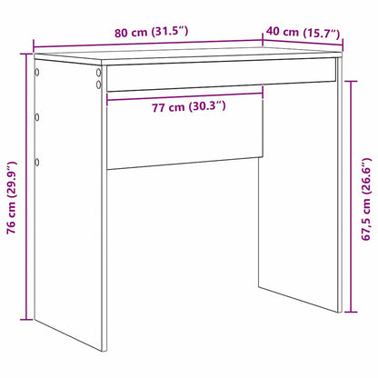 vidaXL Desk Grey Sonoma 80 x 40 x 76 cm