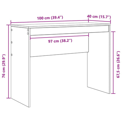 vidaXL Desk White 100 x 40 x 76 cm