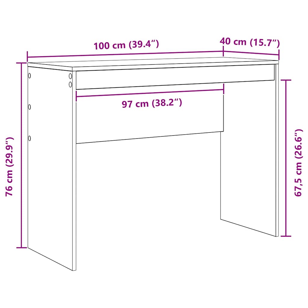 vidaXL Desk Sonoma Oak 100 x 40 x 76 cm