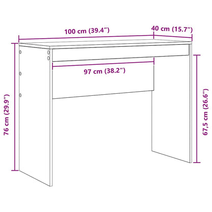 vidaXL Desk Sonoma Oak 100 x 40 x 76 cm