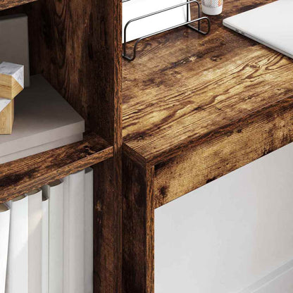 vidaXL Desk Smoked Oak 100 x 40 x 76 cm