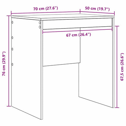 vidaXL Desk Grey Sonoma 70 x 50 x 76 cm
