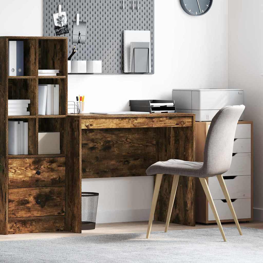 vidaXL Desk Smoked Oak 90 x 50 x 76 cm