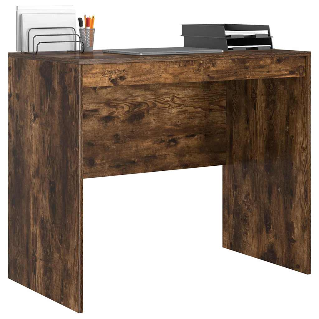 vidaXL Desk Smoked Oak 90 x 50 x 76 cm