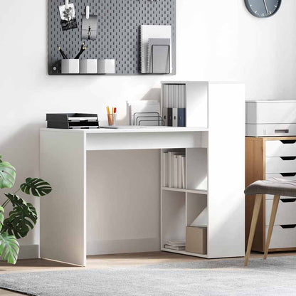 vidaXL Desk with Shelf White 108 x 55 x 103.5 cm Engineered Wood
