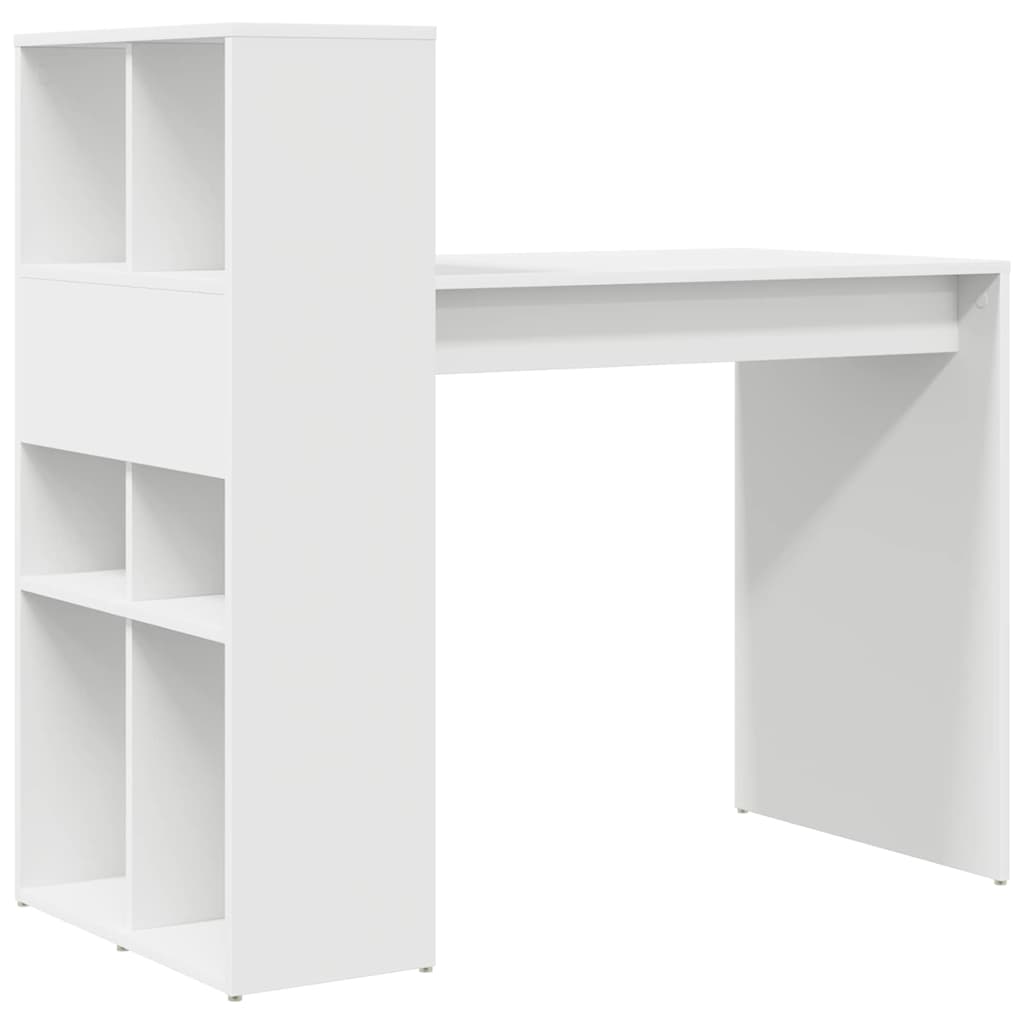 vidaXL Desk with Shelf White 108 x 55 x 103.5 cm Engineered Wood