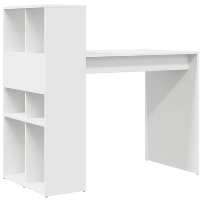 vidaXL Desk with Shelf White 108 x 55 x 103.5 cm Engineered Wood