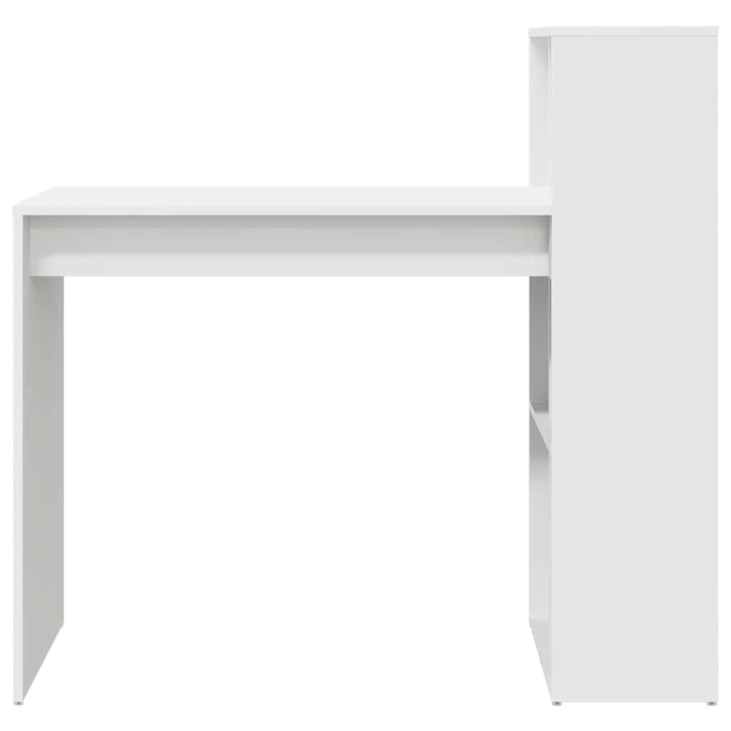 vidaXL Desk with Shelf White 108 x 55 x 103.5 cm Engineered Wood
