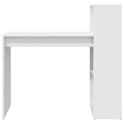 vidaXL Desk with Shelf White 108 x 55 x 103.5 cm Engineered Wood