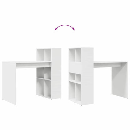 vidaXL Desk with Shelf White 108 x 55 x 103.5 cm Engineered Wood