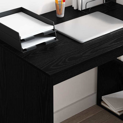 vidaXL Desk with Shelf Black Oak 108 x 55 x 103.5 cm Engineered Wood