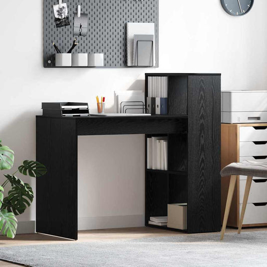 vidaXL Desk Black Oak Engineered Wood 108 x 55 x 103.5 cm