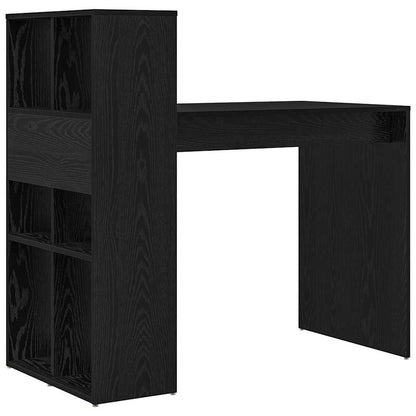 vidaXL Desk with Shelf Black Oak 108 x 55 x 103.5 cm Engineered Wood