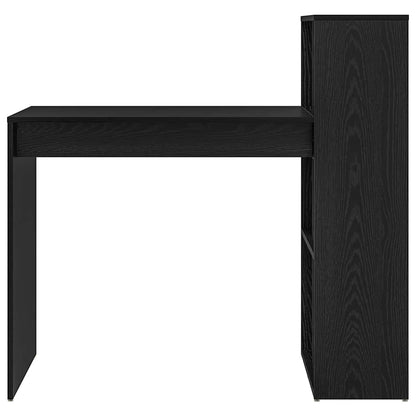 vidaXL Desk with Shelf Black Oak 108 x 55 x 103.5 cm Engineered Wood