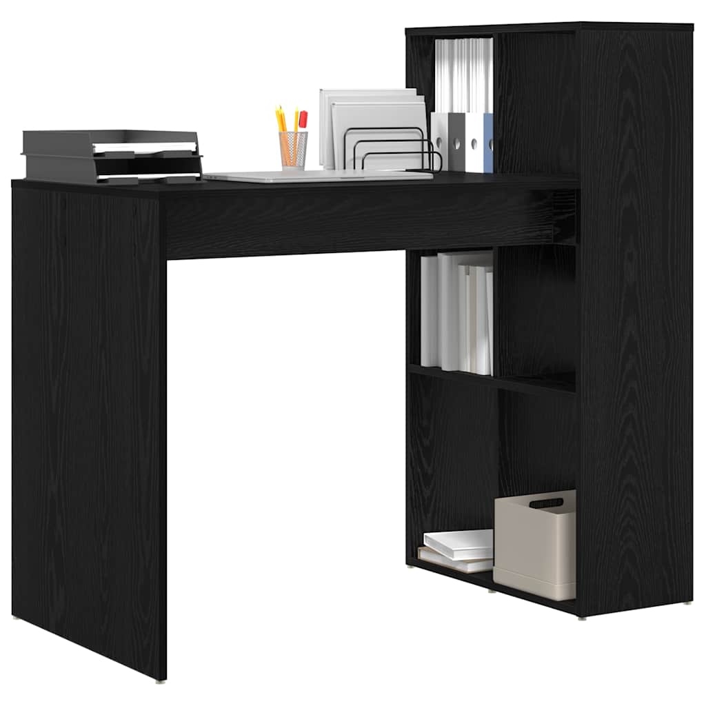 vidaXL Desk Black Oak Engineered Wood 108 x 55 x 103.5 cm