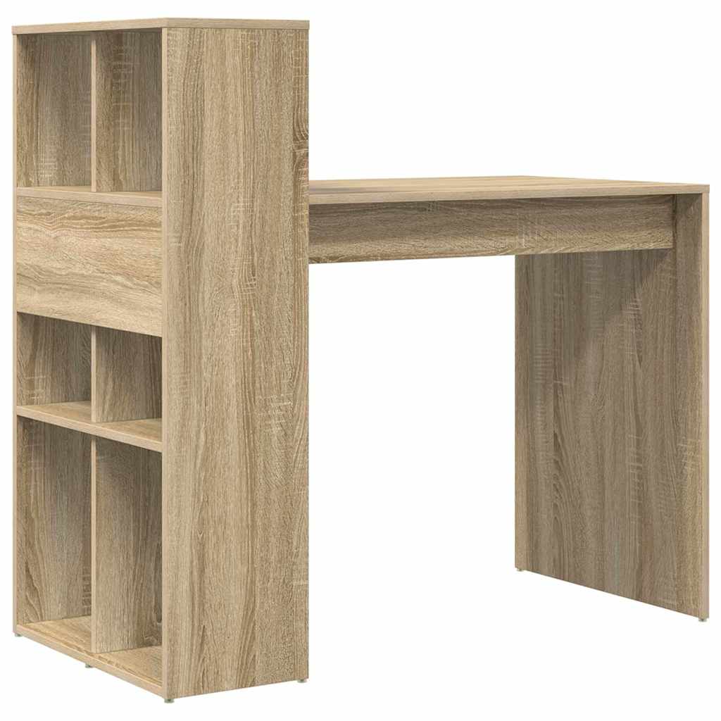 vidaXL Desk with Shelf Sonoma Oak 108 x 55 x 103.5 cm Engineered Wood