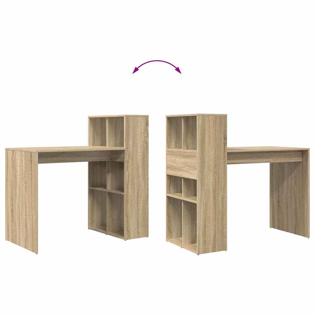 vidaXL Desk with Shelf Sonoma Oak 108 x 55 x 103.5 cm Engineered Wood