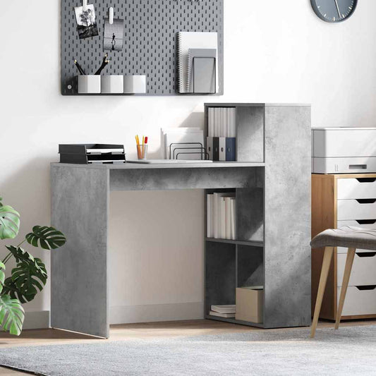 vidaXL Desk Concrete Grey Engineered Wood 108 x 55 x 103.5 cm