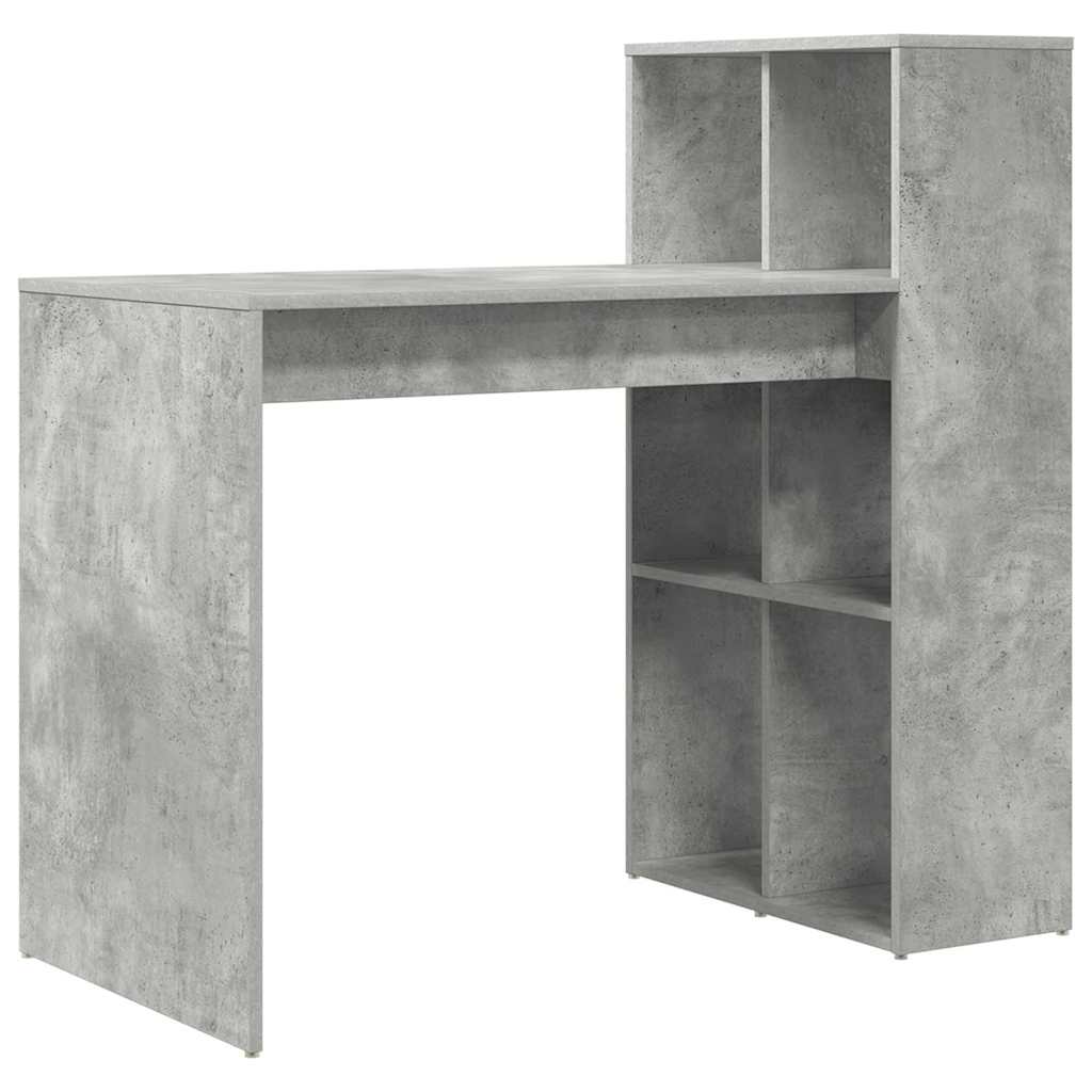 vidaXL Desk Concrete Grey Engineered Wood 108 x 55 x 103.5 cm