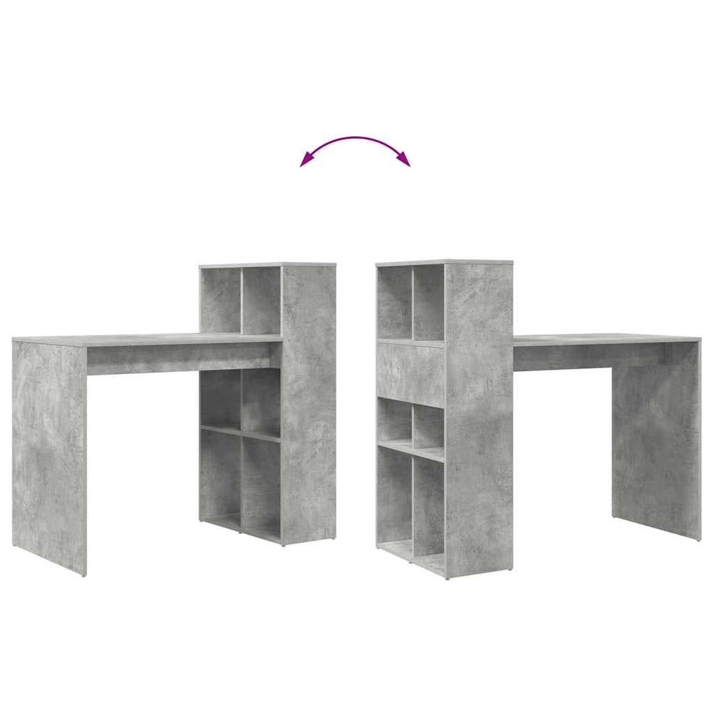vidaXL Desk Concrete Grey 108 x 55 x 103.5 cm Engineered Wood