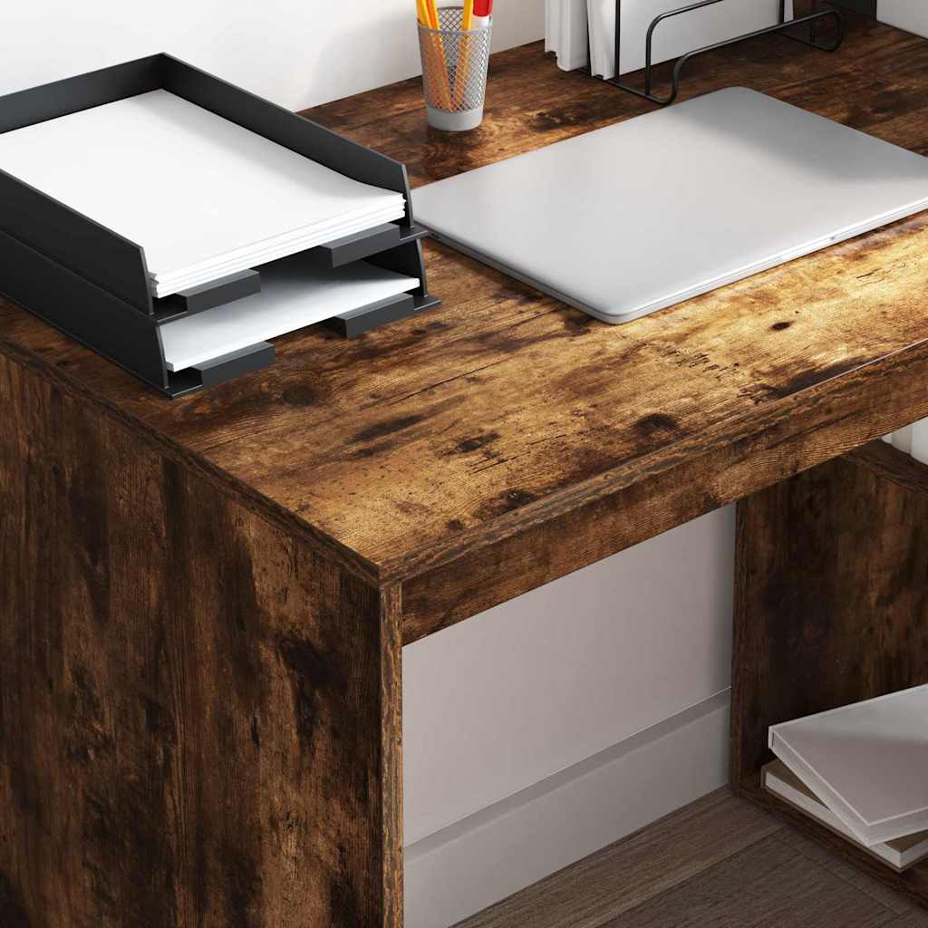 vidaXL Desk Smoked Oak Engineered Wood 108 x 55 x 103.5 cm