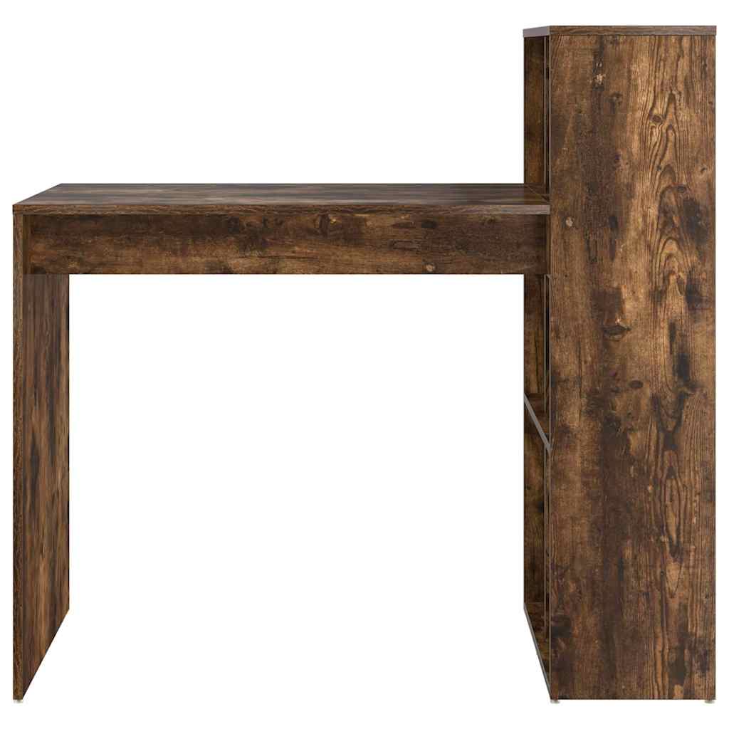 vidaXL Desk with Shelf Smoked Oak 108 x 55 x 103.5 cm Engineered Wood