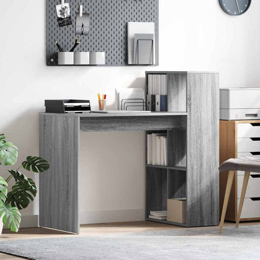 vidaXL Desk Grey Sonoma Engineered Wood 108 x 55 x 103.5 cm