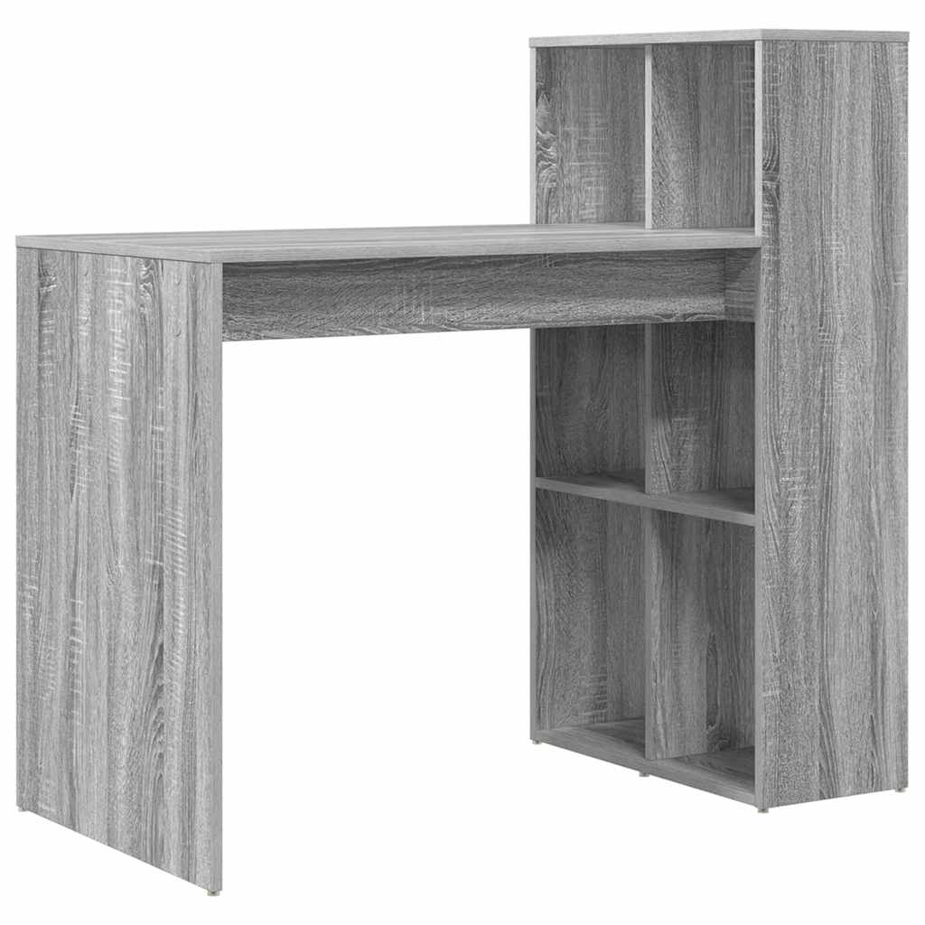 vidaXL Desk Grey Sonoma Engineered Wood 108 x 55 x 103.5 cm