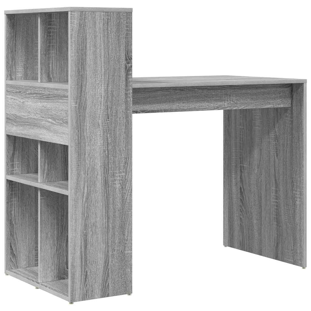 vidaXL Desk with Shelf Grey Sonoma 108 x 55 x 103.5 cm Engineered Wood