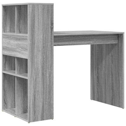 vidaXL Desk with Shelf Grey Sonoma 108 x 55 x 103.5 cm Engineered Wood