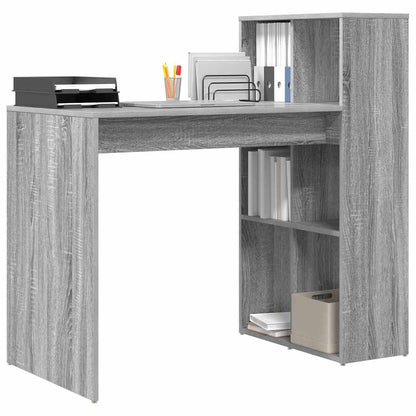 vidaXL Desk with Shelf Grey Sonoma 108 x 55 x 103.5 cm Engineered Wood