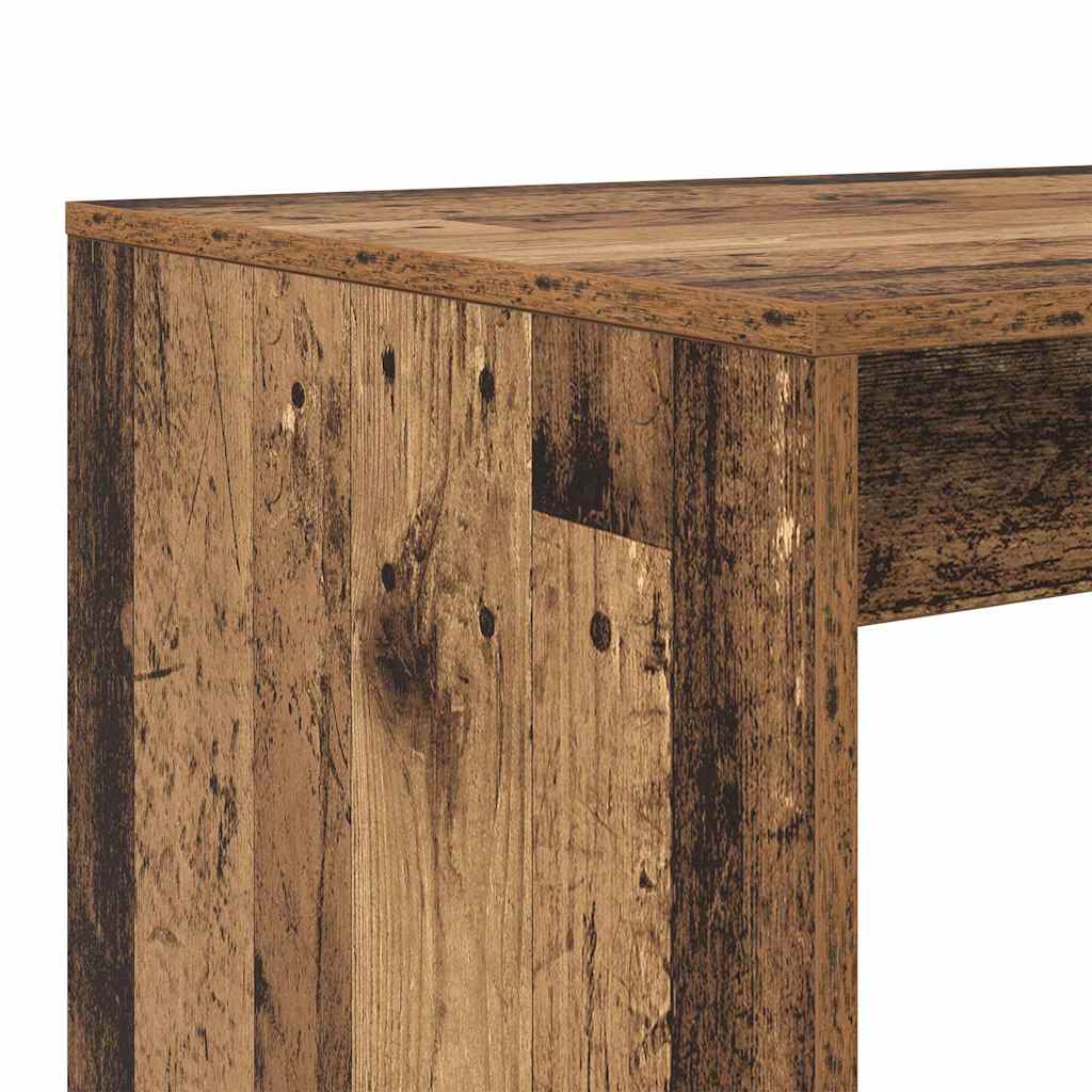 vidaXL Desk with Shelf Old Wood 108 x 55 x 103.5 cm Engineered Wood