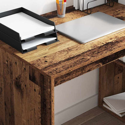vidaXL Desk with Shelf Old Wood 108 x 55 x 103.5 cm Engineered Wood