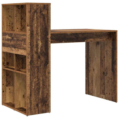 vidaXL Desk with Shelf Old Wood 108 x 55 x 103.5 cm Engineered Wood