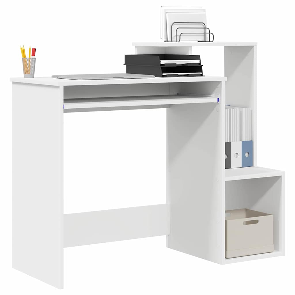 vidaXL Desk with Drawer White 106 x 41 x 88.5 cm Engineered Wood