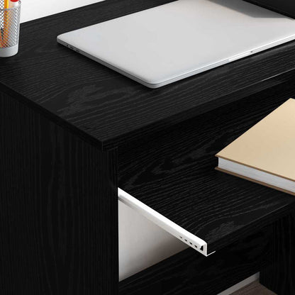vidaXL Desk with Drawer Black Oak 106 x 41 x 88.5 cm Engineered Wood