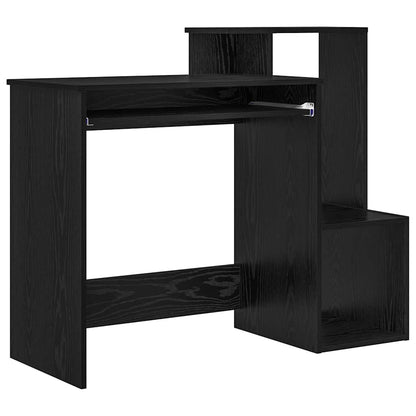 vidaXL Desk with Drawer Black Oak 106 x 41 x 88.5 cm Engineered Wood