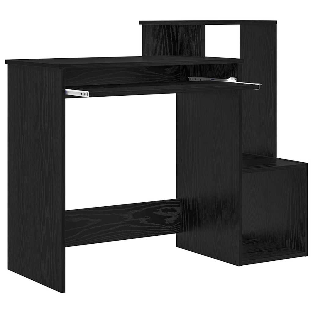 vidaXL Desk with Drawer Black Oak 106 x 41 x 88.5 cm Engineered Wood