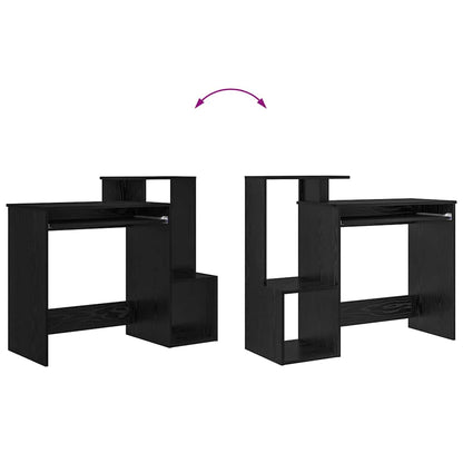 vidaXL Desk with Drawer Black Oak 106 x 41 x 88.5 cm Engineered Wood