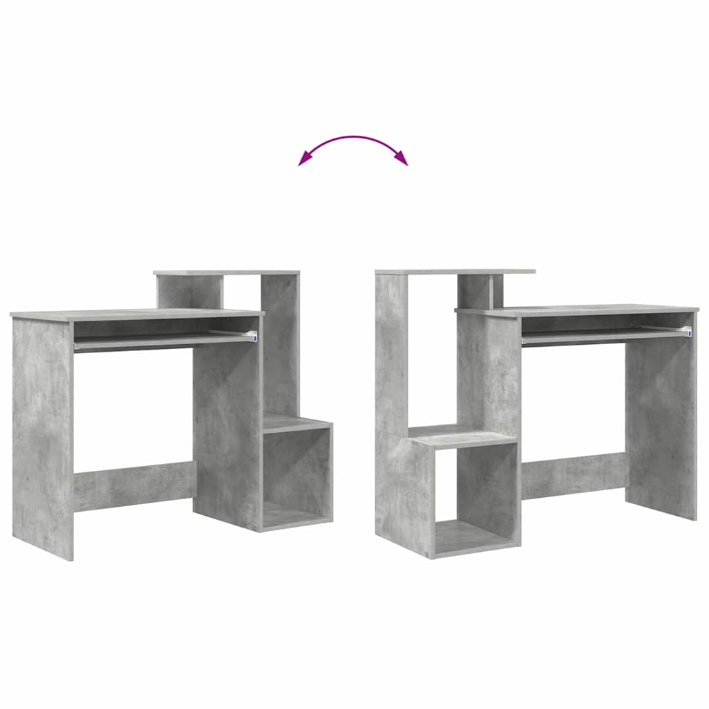 vidaXL Desk Concrete Grey 106 x 41 x 88.5 cm Engineered Wood