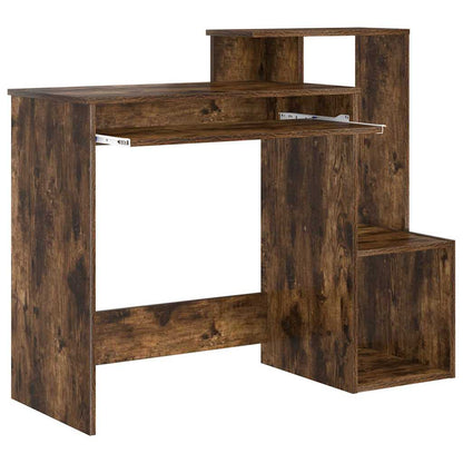 vidaXL Desk with Drawer Smoked Oak 106 x 41 x 88.5 cm Engineered Wood