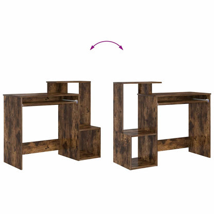 vidaXL Desk with Drawer Smoked Oak 106 x 41 x 88.5 cm Engineered Wood