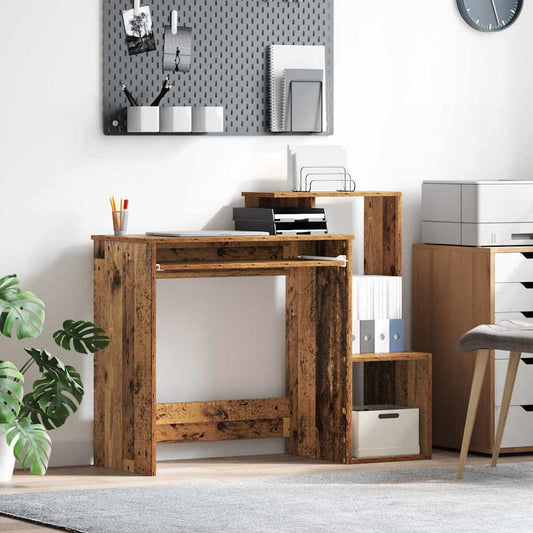 vidaXL Desk with Drawer Old Wood 106 x 41 x 88.5 cm Engineered Wood