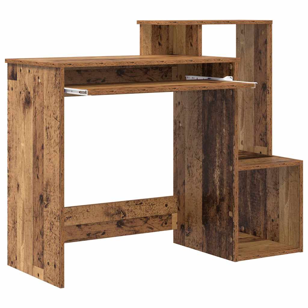 vidaXL Desk with Drawer Old Wood 106 x 41 x 88.5 cm Engineered Wood