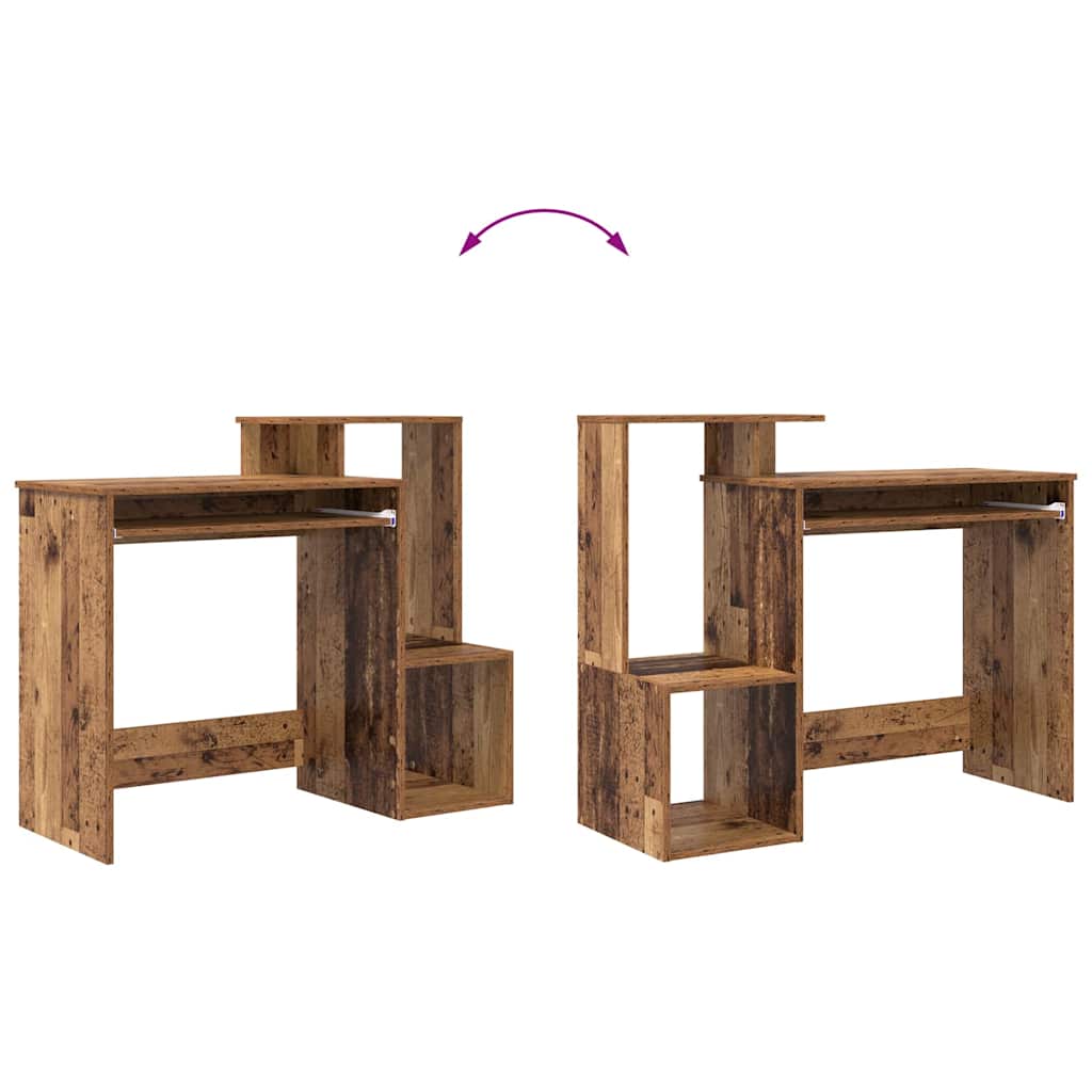 vidaXL Desk with Drawer Old Wood 106 x 41 x 88.5 cm Engineered Wood