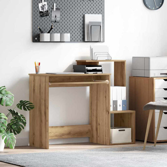 vidaXL Desk with Drawer Artisan Oak 106 x 41 x 88.5 cm Engineered Wood