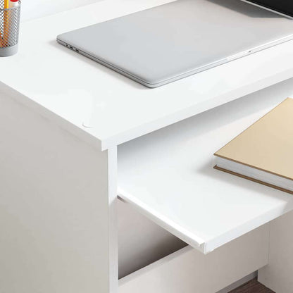 vidaXL Desk with Drawer White 120.5 x 44 x 88.5 cm Engineered Wood