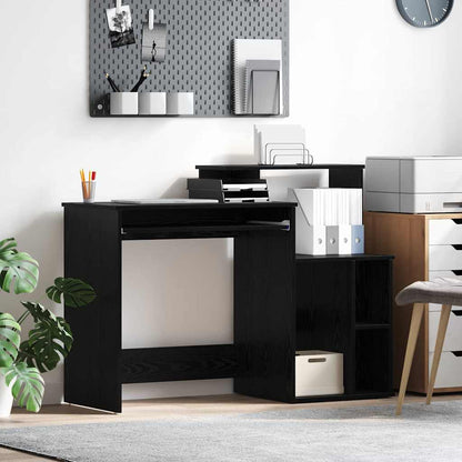 vidaXL Desk with Drawer Black Oak 120.5 x 44 x 88.5 cm Engineered Wood