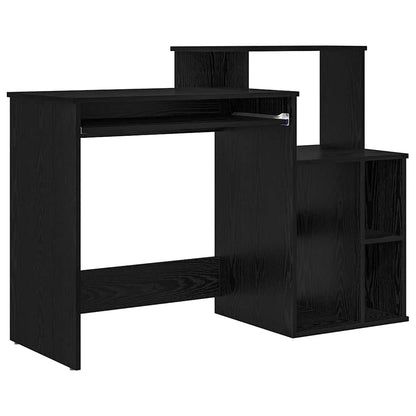 vidaXL Desk with Drawer Black Oak 120.5 x 44 x 88.5 cm Engineered Wood